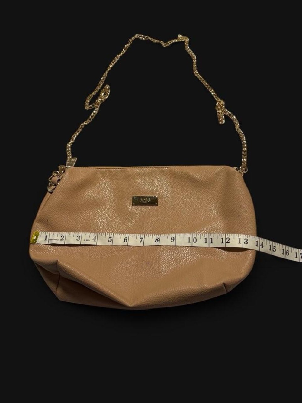 BCBG Paris Tan Shoulder Bag with Gold Chain Strap